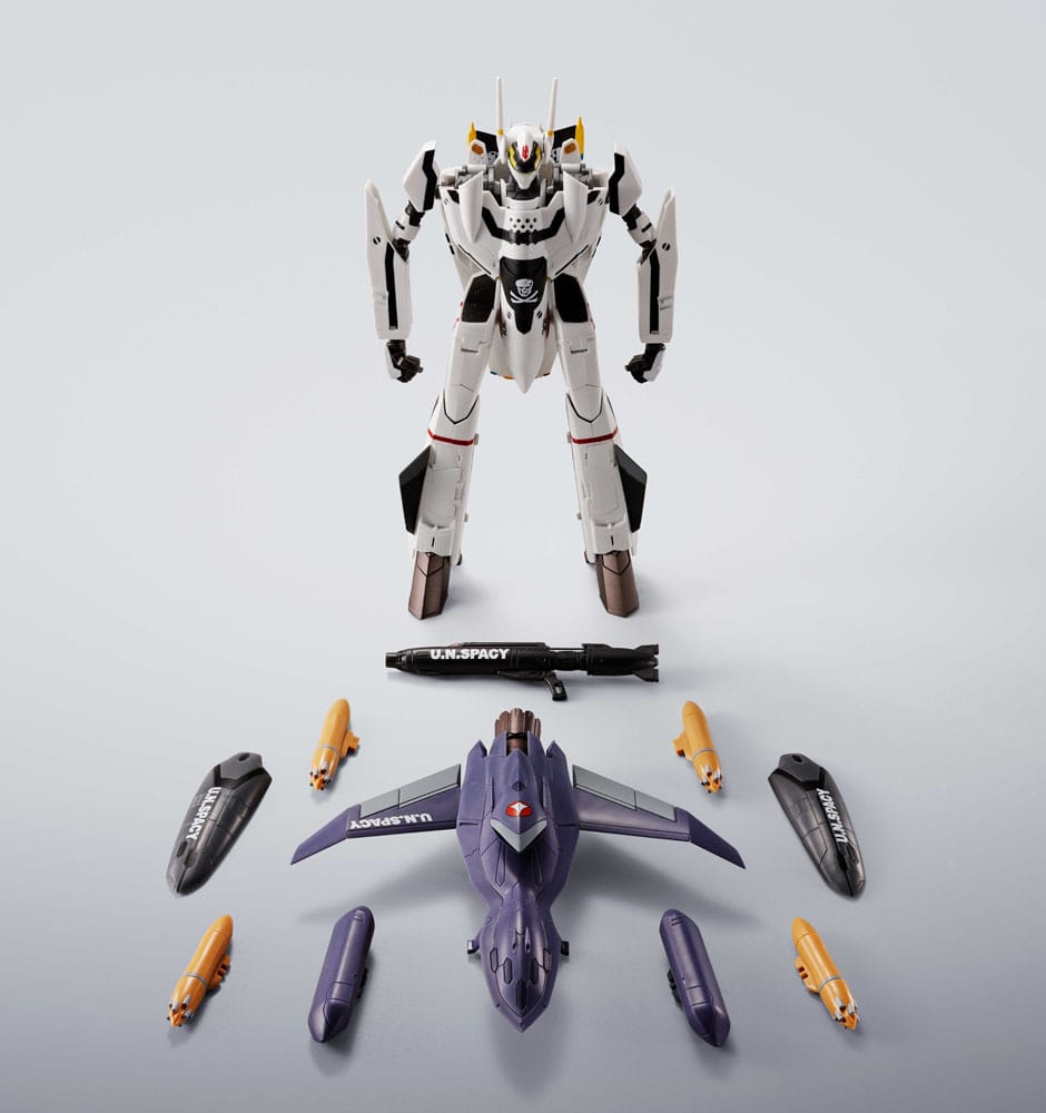 Macross - Hi-Metal R Actionfigur VF-0S Phoenix (Roy Focker Use) & QF-2200D-B Ghost Set Figur – Bild 3
