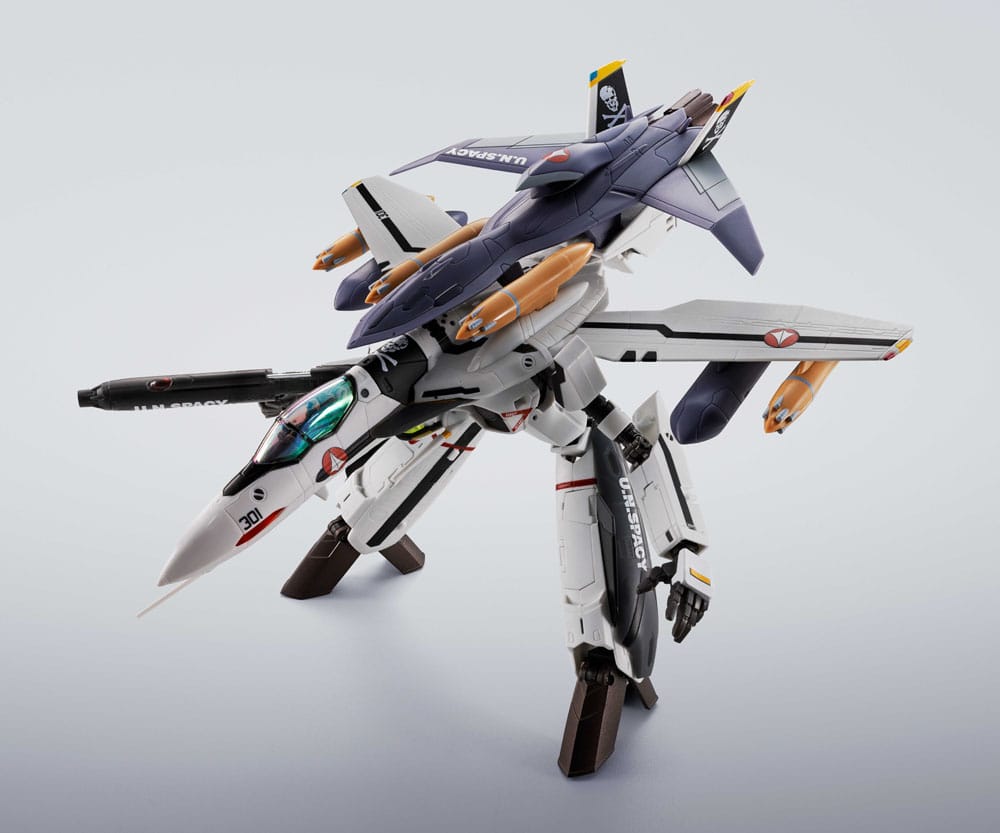 Macross - Hi-Metal R Actionfigur VF-0S Phoenix (Roy Focker Use) & QF-2200D-B Ghost Set Figur – Bild 8