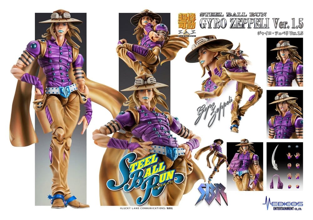 JoJo's Bizarre Adventure - Part 7: Steel Ball Run Super Action Actionfigur Chozokado Gyro Zeppeli Ver.1.5 Figur – Bild 9