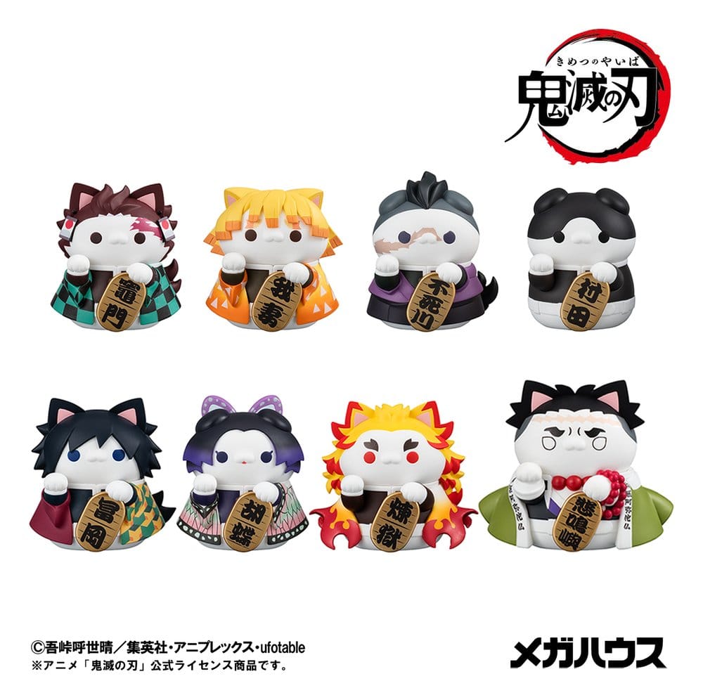 Demon Slayer: Kimetsu no Yaiba - Mega Cat Project Sammelfiguren Fortune Cats Ver. 01 7 cm Blind Box Sortiment (8) Figur – Bild 1