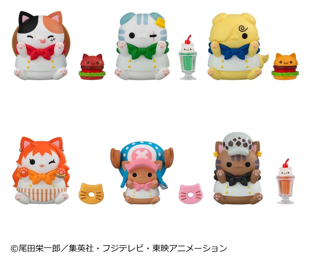 One Piece - Mega Cat Project Minifiguren NyanPieceNyan! Diner! 3 cm Blind Box Display (6) Figur – Bild 1