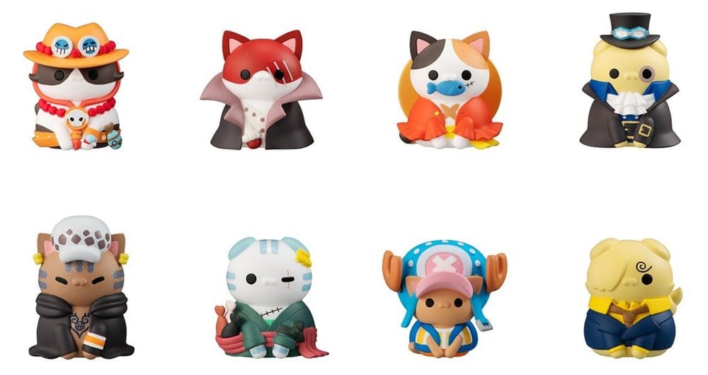 One Piece - Mega Cat Project Minifiguren NyanPieceNyan! I'm gonna be king of Paw-rates!! Blind Box Sortiment (8) (Repeat) – Bild 1
