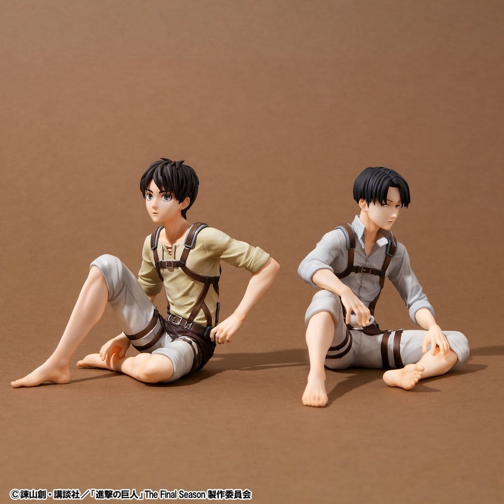 Attack on Titan - G.E.M. Series PVC Figuren 2er-Pack Eren Yeager & Squad Captain Levi Palm Size Figur – Bild 1