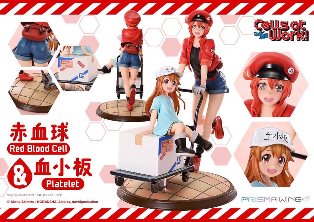 Cells at Work! - Cells at Work Prisma Wing PVC Statue Red Blood Cell & Platelet – Bild 3