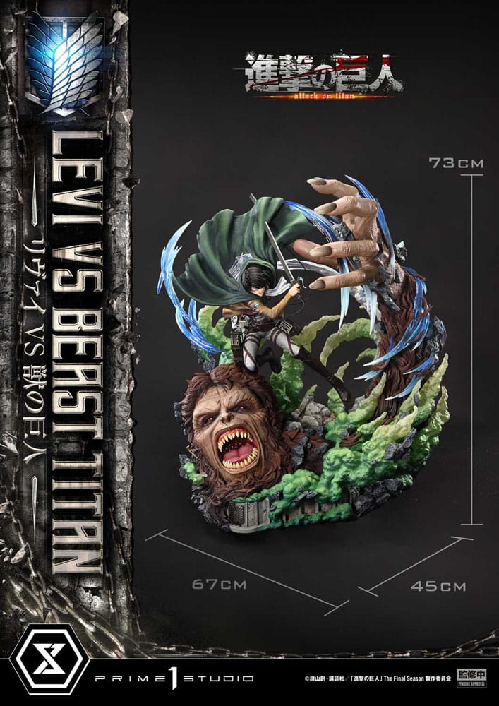 Attack on Titan - Levi Versus Beast Titan 1/4 Scale - Ultimate Premium Masterline Series – Bild 5