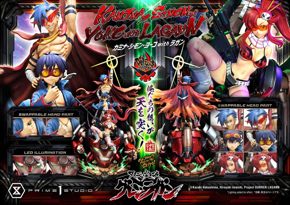 Tengen Toppa Gurren Lagann - Gurren Lagann Ultimate Premium Masterline Series Statue 1/4 Kamina, Simon & Yoko with Lagann Deluxe Bonus Version – Bild 23