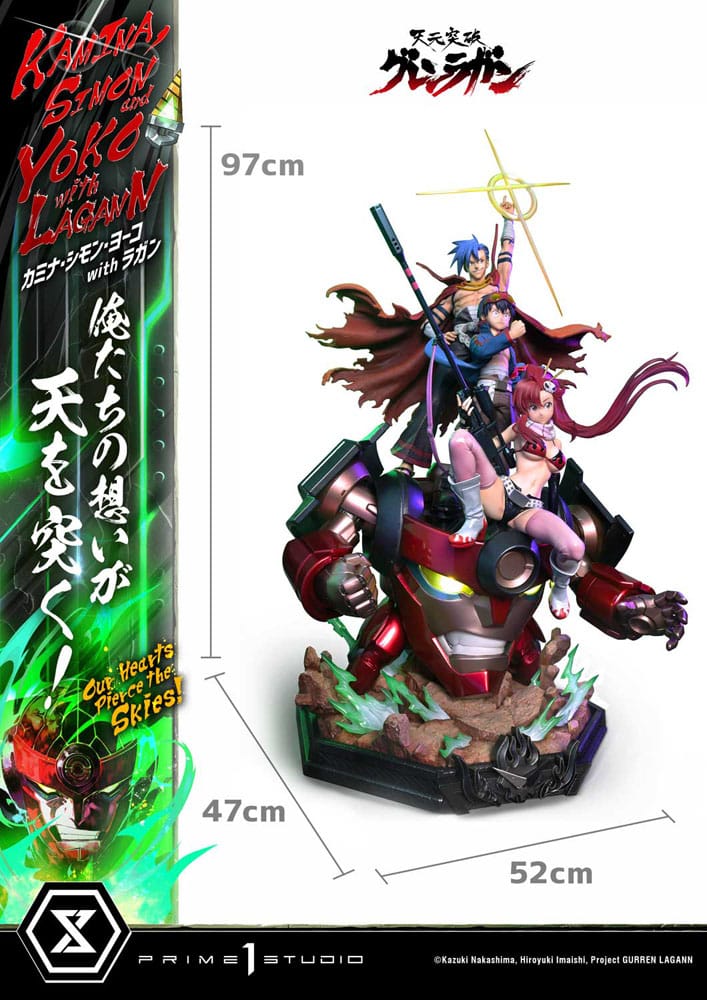 Tengen Toppa Gurren Lagann - Gurren Lagann Ultimate Premium Masterline Series Statue 1/4 Kamina, Simon & Yoko with Lagann Deluxe Bonus Version – Bild 4
