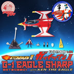 Gatchaman - II Actionfigur mit Fahrzeug G-1 Eagle Sharp & Ken The Eagle 1/24 Scale Figur – Bild 2