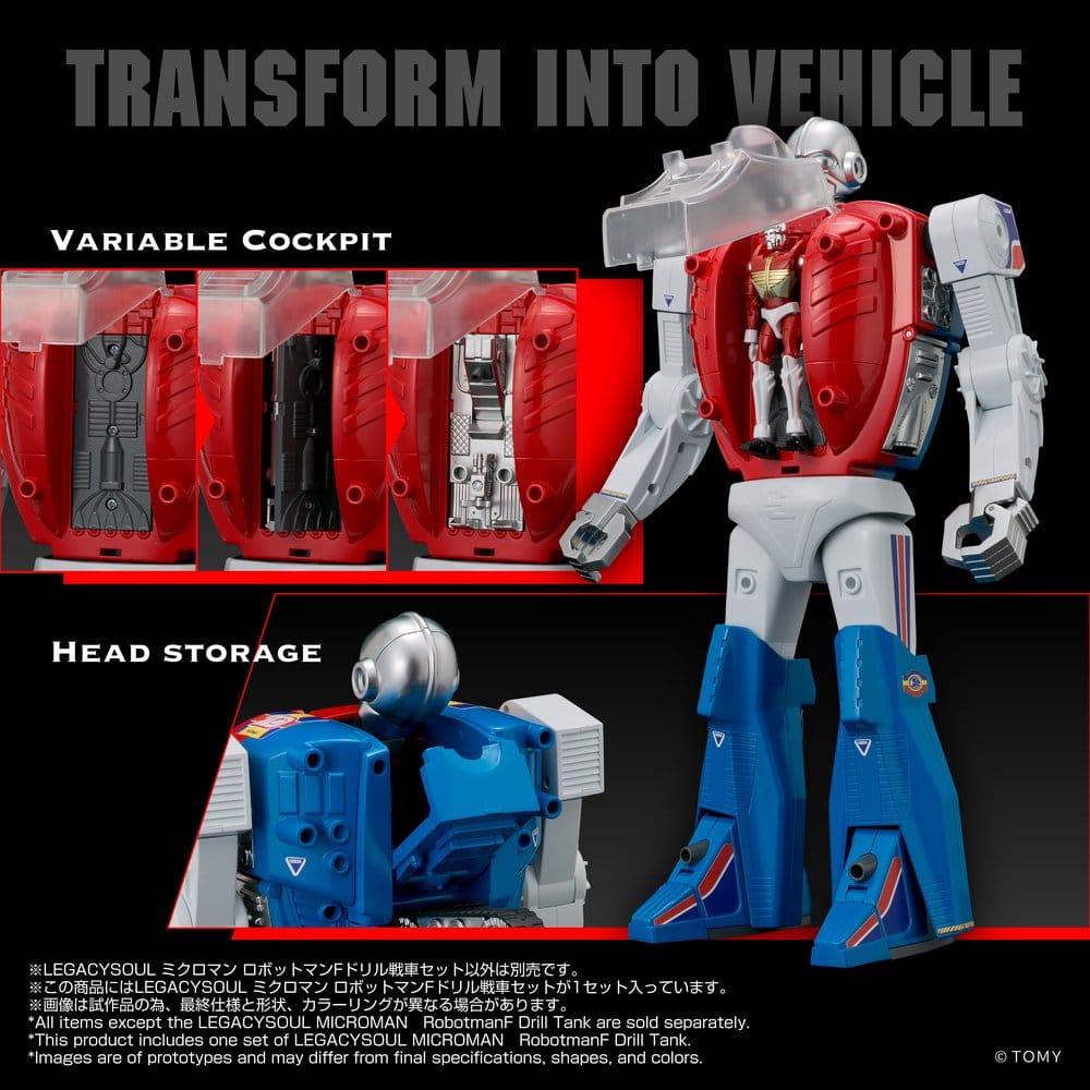 Microman - Legacysoul Actionfigur Robotman F Drill Tank Figur – Bild 5