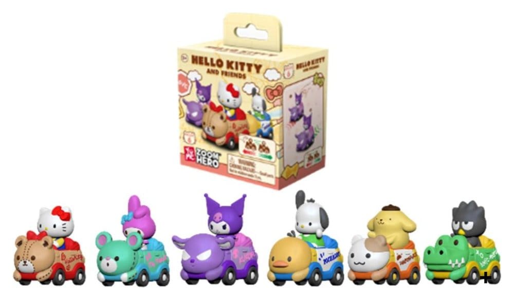 Hello Kitty - Sanrio Zoom Hero Rückzug-Fahrzeuge mit Figuren Hello Kitty and Friends Series 1 Blind Box Display (12) – Bild 2